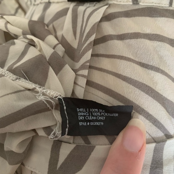 Club Monaco 100% Silk White Abstract Mini Dress - Picture 7 of 7